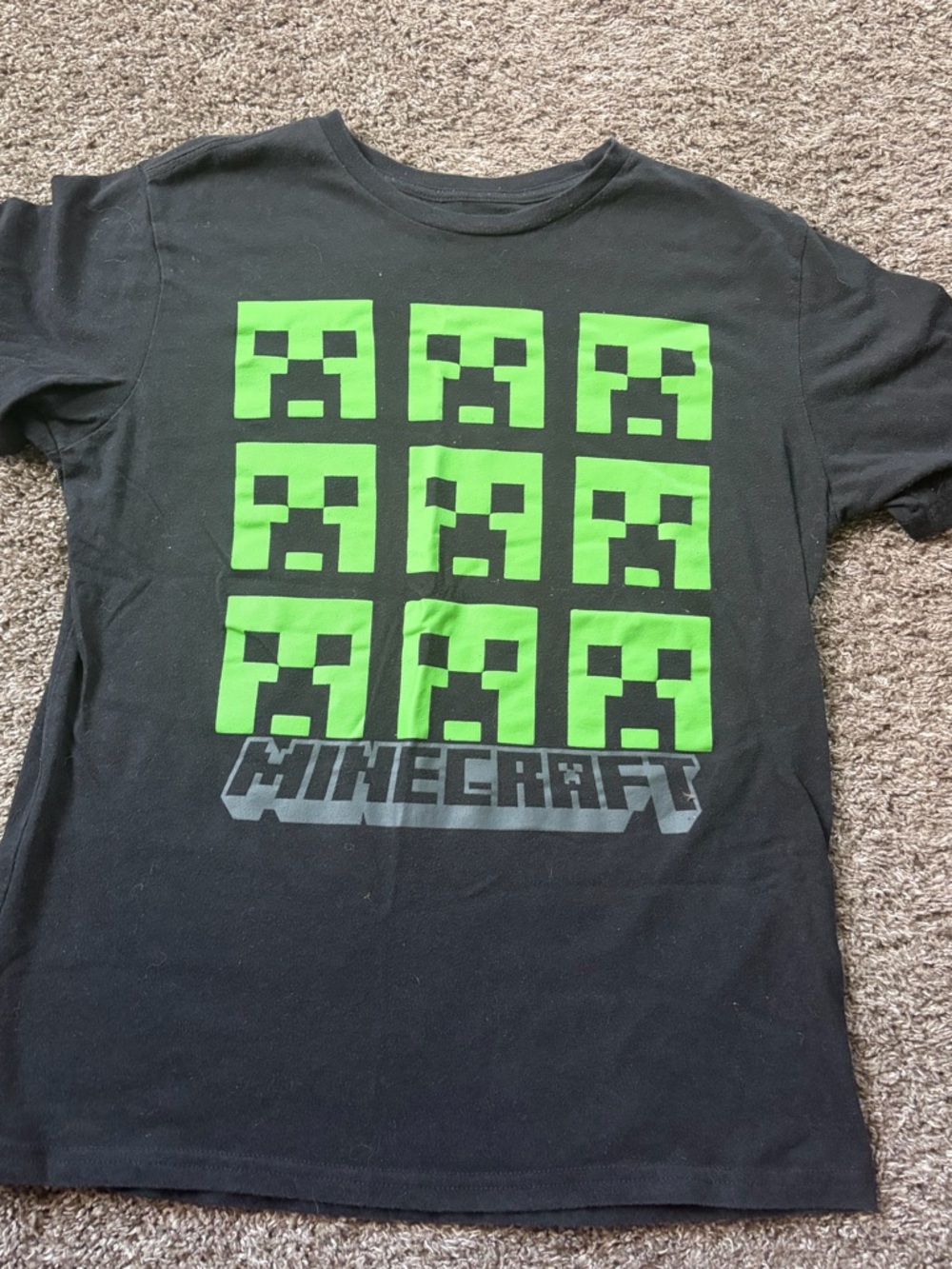 Minecraft Black Tee with Neon Green Creeper  ** bundle 5/$15 size L